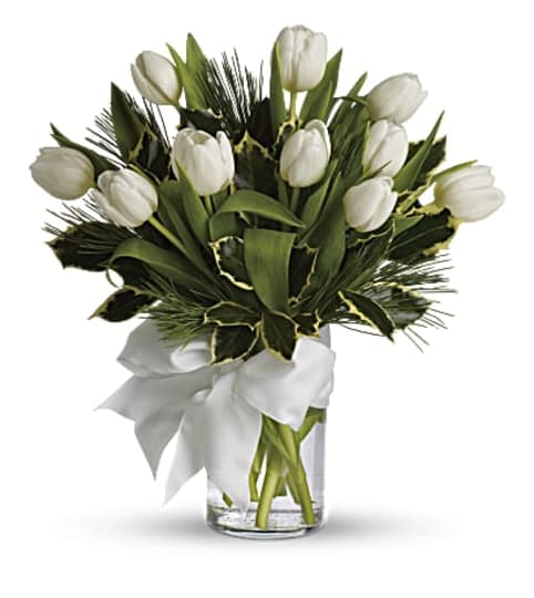 Pearly White Tulips Bouquets