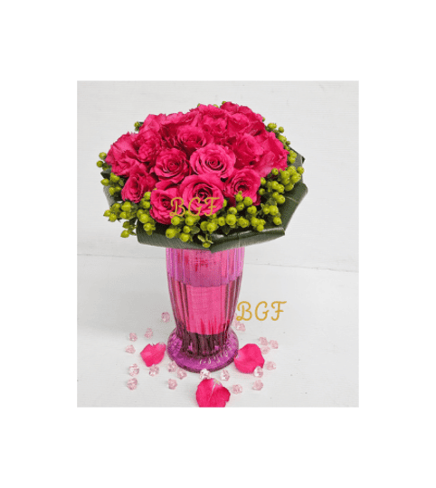 Sweet Unique Pink Roses. An arrangement by Aventura Blooming Petals.