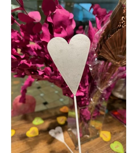 Silver Metal Glitter Heart