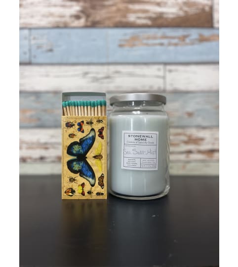 Sea Salt Mist Candle and Matches Gift Set