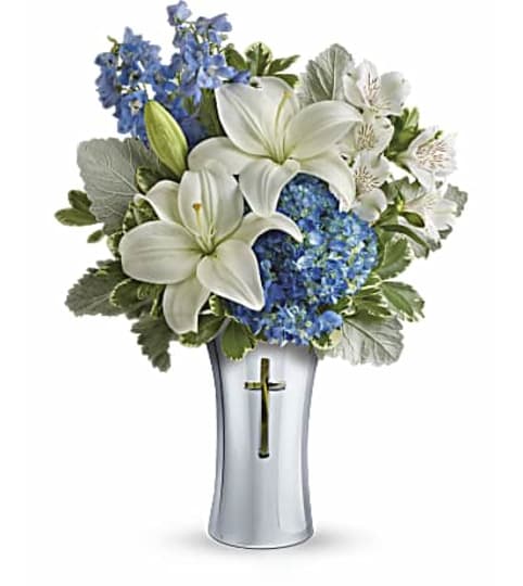 Skies Of Remembrance Cross Bouquet