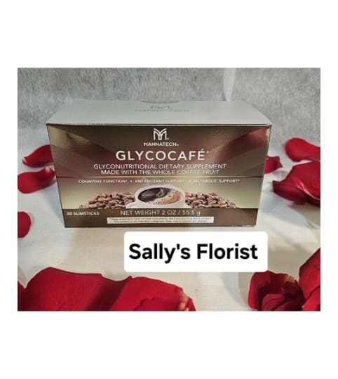 SUPER GIFT - MANNATECH’S GLYCOCAFÉ WITH ROSE. An arrangement by Triple A Florist.