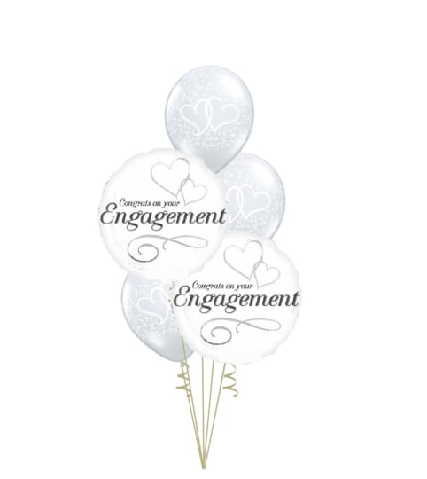 2 Hearts Engagement Classic Balloon Bouquet