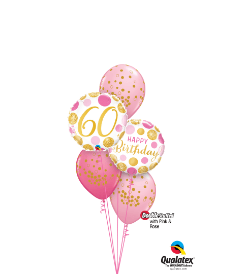 Pink 'N' Gold 60 Classic Confetti Balloon Bouquet