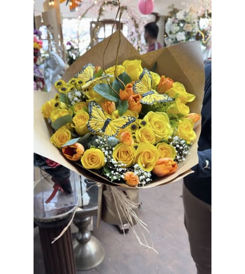 Golden Yellow Bouquet. An arrangement by Rose Flowers.