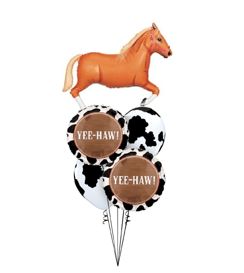 Tan Horse Yee-Haw Cheerful Balloon Bouquet