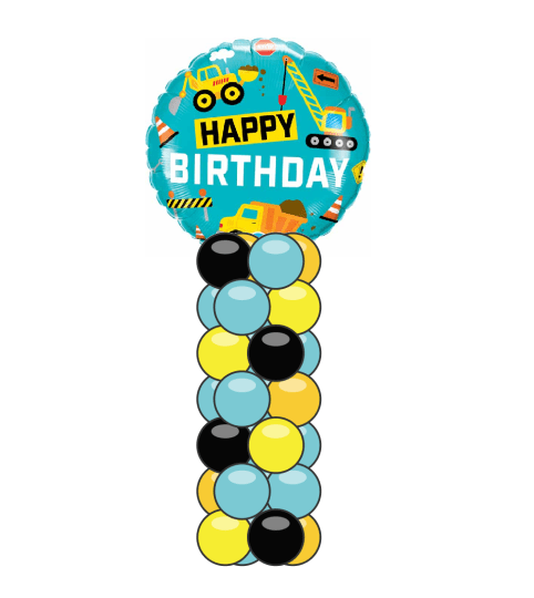 Happy Birthday Construction Mini Balloon Column