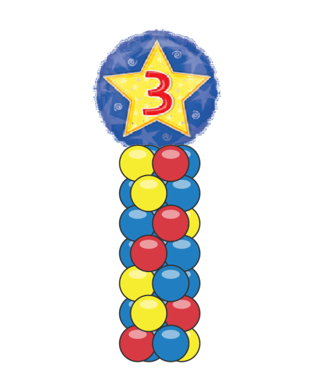 Stars & Swirls 3 Mini Balloon Column