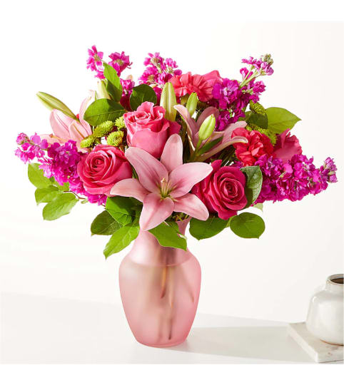 Watermelon Crush Bouquet. An arrangement by Twigs and Blooms Florist.