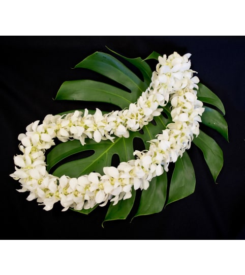 ***Available June 6-8***Double Orchid Lei in White