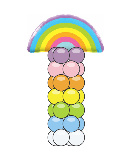 Radiant Rainbow 6' Party Balloon Column