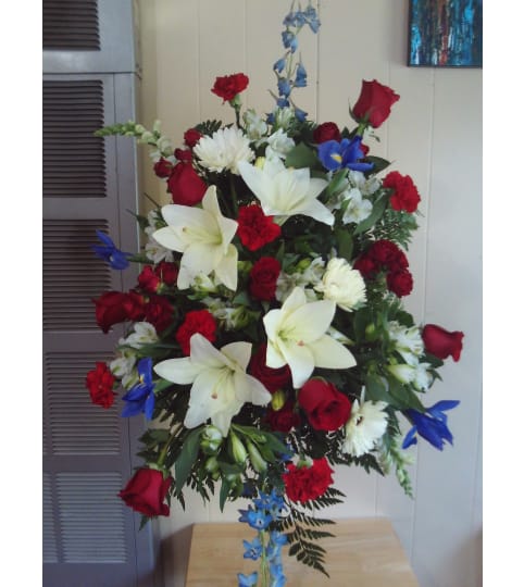 Standard Standing Spray. An arrangement by Heatherton's Florist and Gifts.