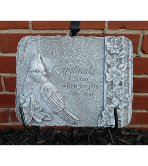 Small Cardinal Memorial Stone. An arrangement by North Liberty Flower Shop.