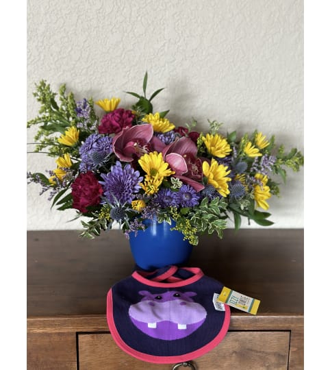 A Burst of Blue. An arrangement by Loyalist Flowers.