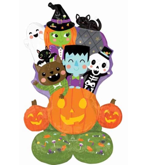 Monster Mingle Pumpkin Airloonz. An arrangement by Balloon Bouquets Plus.