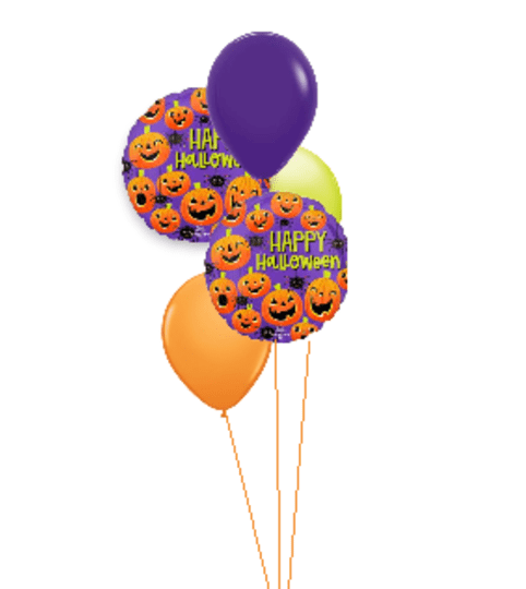 Halloween Spider Pumpkin Classic Balloon Bouquet. An arrangement by Balloon Bouquets Plus.