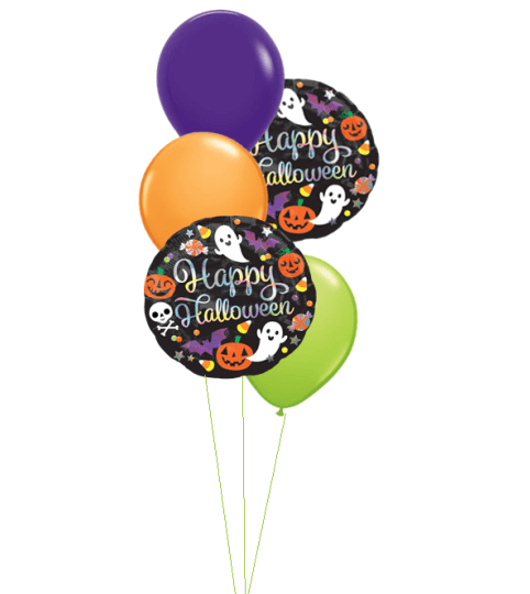 Halloween Holographic Classic Balloon Bouquet. An arrangement by Balloon Bouquets Plus.