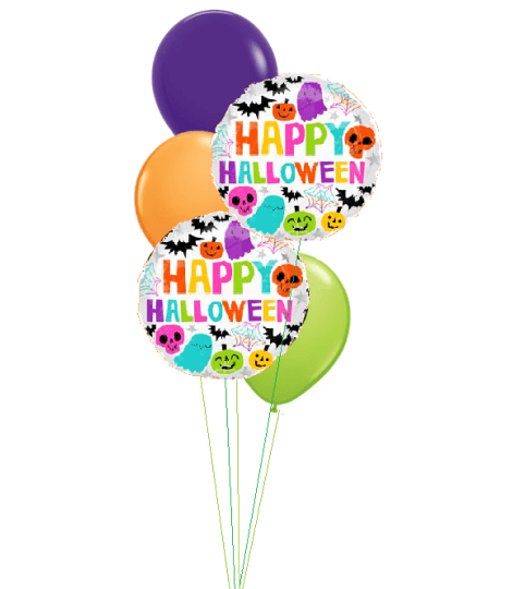 Colourful Creepy Halloween Classic Balloon Bouquet. An arrangement by Balloon Bouquets Plus.