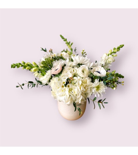 Mourning Dove. An arrangement by Lilac and Honey Floral Design Studio.