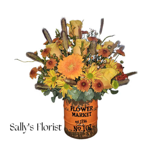 Sally's Fall Farmer Fresh Flowers. An arrangement by Triple A Florist.
