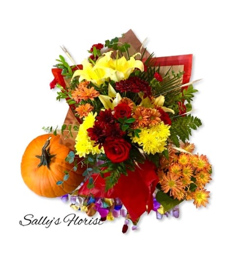Sally's Fall Designer 4 for 1. An arrangement by Triple A Florist.