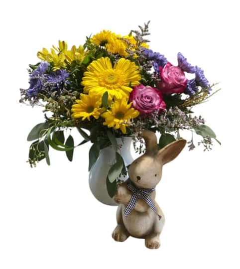 Beautiful Baby Boy Bunny Arrangement. An arrangement by Loyalist Flowers.