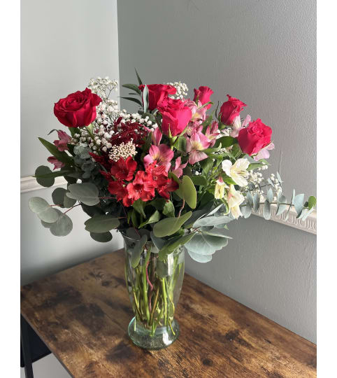 Radiant Rose Whisper. An arrangement by Kelly Ann's Floral.