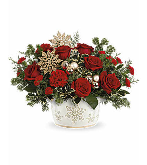 SNOWFLAKE SYMPHONY. An arrangement by Fine's Flowers.