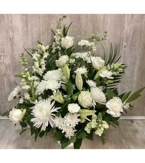 Soft Serenity Arrangement. An arrangement by Roma Flowers and Gifts.