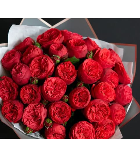5 Dozen Garden Rose Hand Tie. An arrangement by Flowers by Connie.