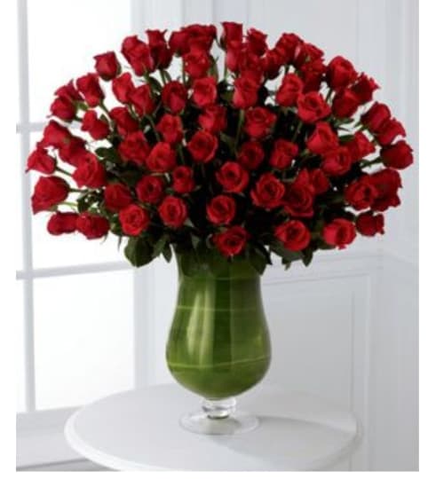 Scarlet Rose Elegance. An arrangement by Flowers by Connie.