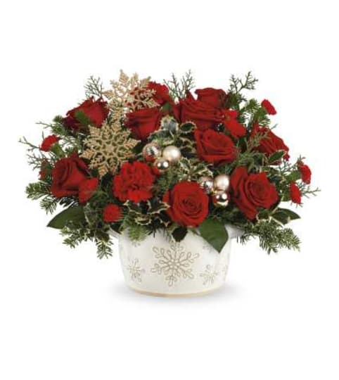 Snowflake Symphony by TF. An arrangement by McKellars Flowers and Gifts.