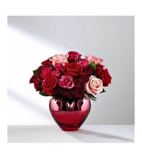 Sally's Rose heart Bouquet. An arrangement by Triple A Florist.