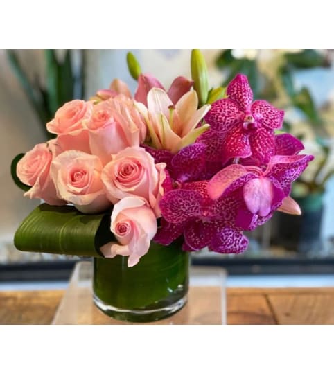 Everything is Pink by Twigs and Blooms Florist. An arrangement by Twigs and Blooms Florist.