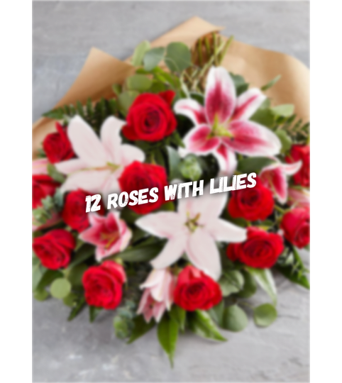 Rose and Lily Bouquet (no vase). An arrangement by Brooklin Floral and Garden Shoppe Inc..