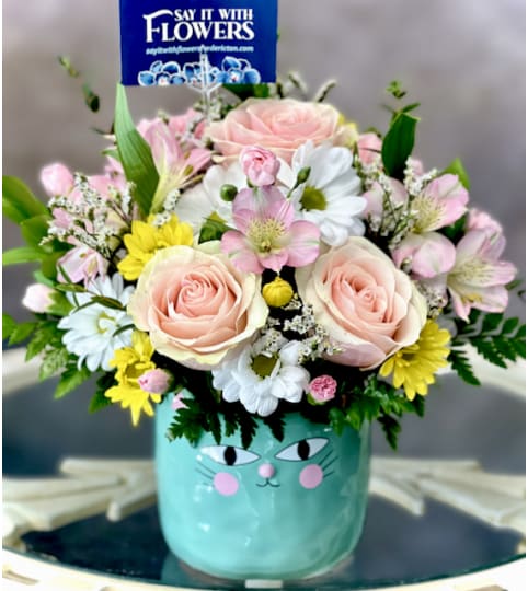 Cat Lovers' Delight. An arrangement by Say It With Flowers.