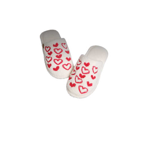 Hearts All Over Patterned Slippers. An arrangement by Amazing Flowers.