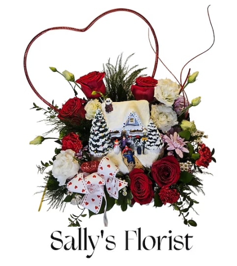 Sally's Winter Wonderland of Love. An arrangement by Triple A Florist.