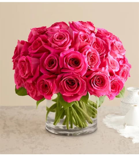 Hot Pink Delicate Roses. An arrangement by Brickell Exclusive Blooms.