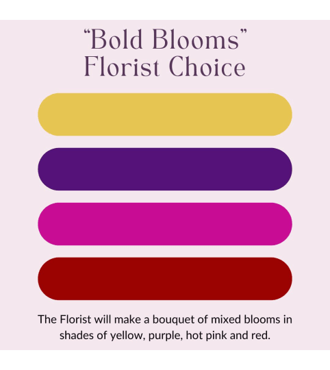 Bold Blooms Colour Palette. An arrangement by Anderson Flowers.