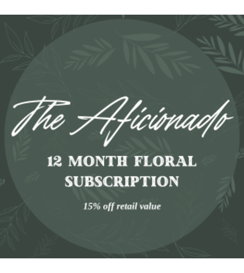The Aficionado 12 Month Floral Subscription. An arrangement by Chamberlains by Modern Bloom.