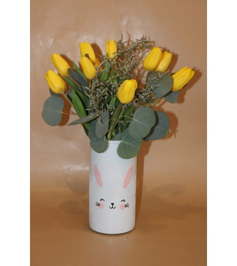 Tall Easter Bunny. An arrangement by Hudson Valley Floral.