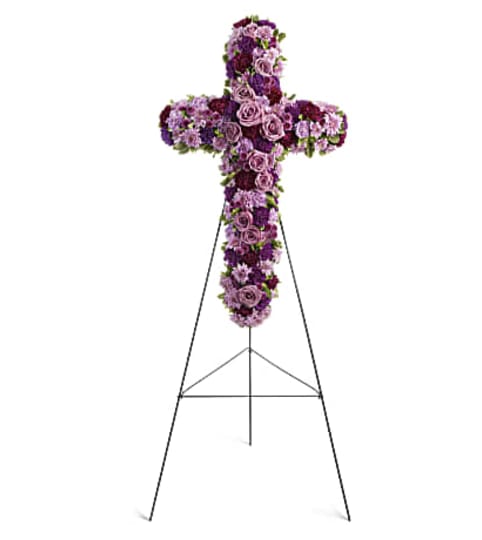 Deepest Faith Cross. An arrangement by Hillcrest Florist.