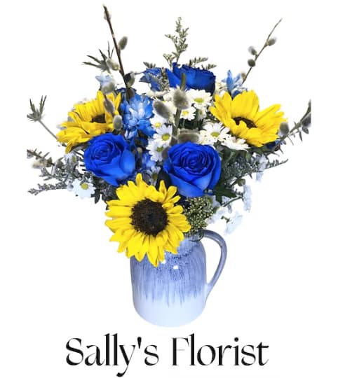 Sally's Country Blue Sky. An arrangement by Triple A Florist.