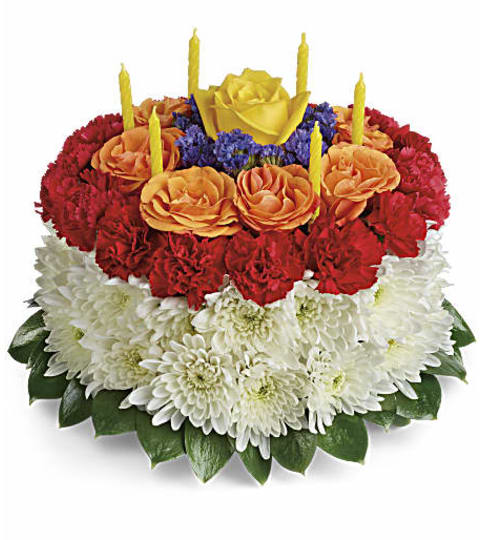 Floral Birthday Cake. An arrangement by Cincyfloralnista.