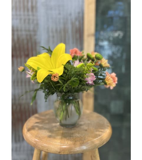 Designers Choice - Low and Tidy. An arrangement by The Farm and Floral Market.