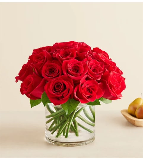Contemporary Red Roses Floral Arrangement