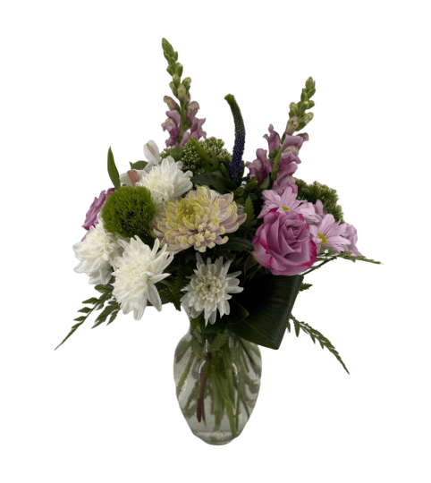 Lavender Garden Vase. An arrangement by Blumz Floral Boutique.