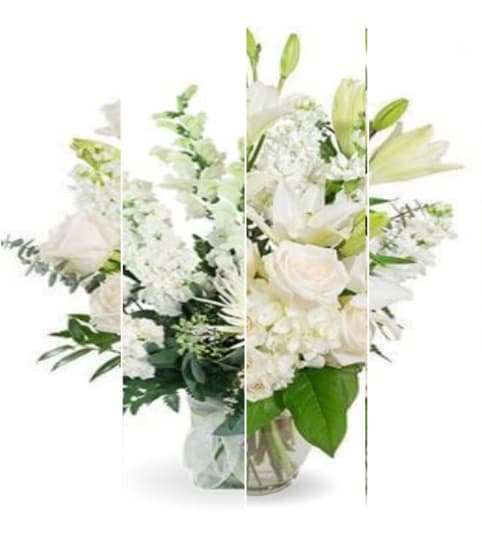 White Florist Choice. An arrangement by Hiram Flower Shop.