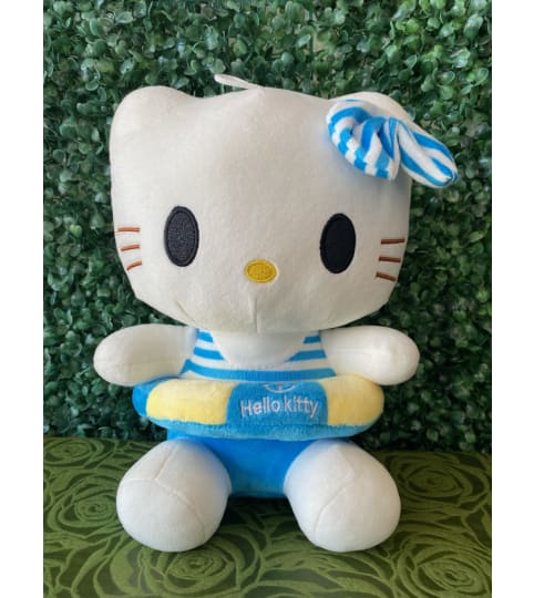 Cat Plush Blue Striped Swimsuit and Float Ring - Summer. An arrangement by Flower World and Gifts.